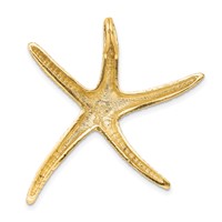 14K Yellow Gold Large Textured Diamond-cut Starfish Omega Slide view 3