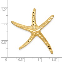 14K Yellow Gold Large Textured Diamond-cut Starfish Omega Slide view 4