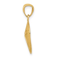 14K Yellow Gold Satin Diamond-cut Sand Dollar Pendant view 2
