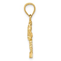 14K Yellow Gold Polished Diamond-cut Palm Tree Pendant view 2