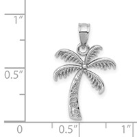 14K White Gold Polished Palm Tree Pendant view 4