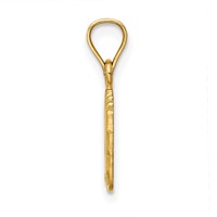 14K Yellow Gold Satin Diamond-cut Footprints Pendant view 2