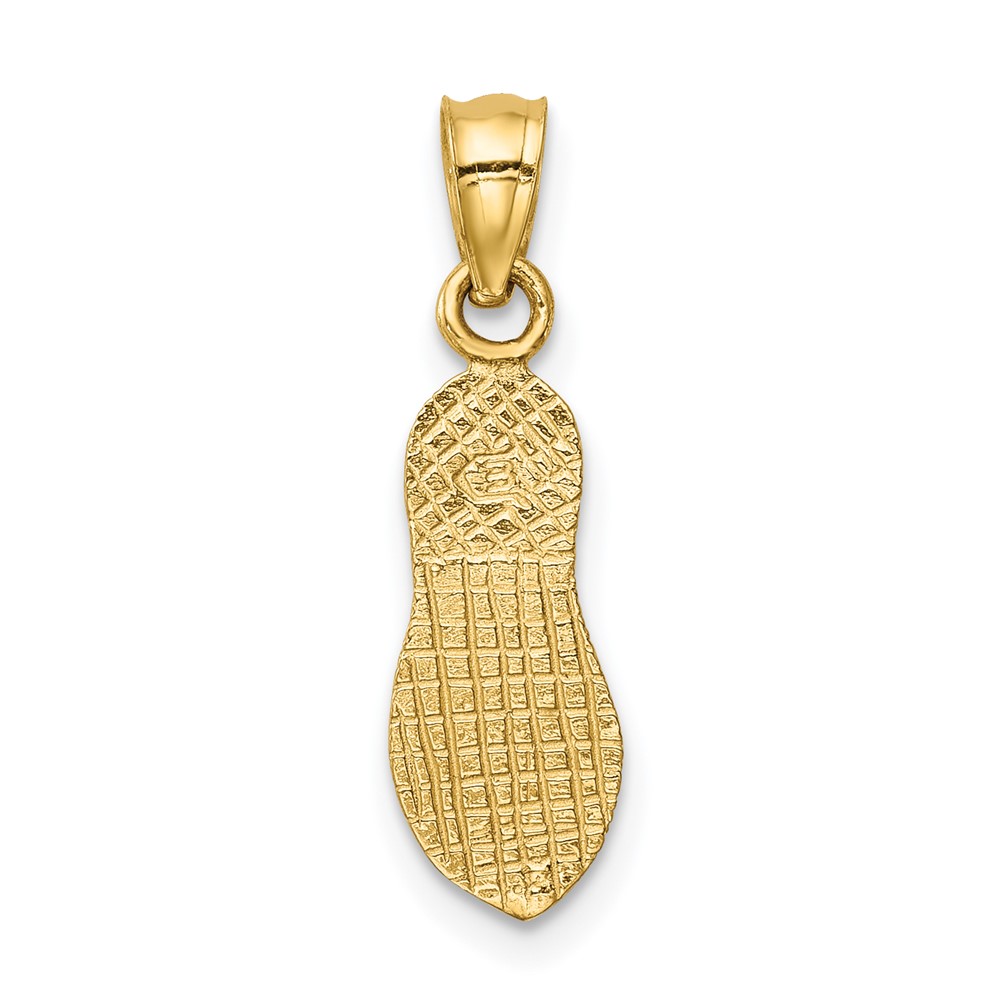 14k  3D Polished And Textured Flip Flop Pendant (K6085)