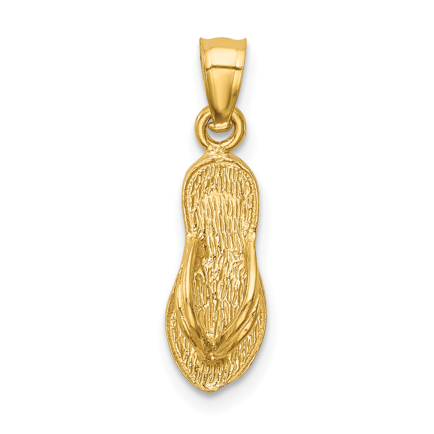 14k  3D Polished And Textured Flip Flop Pendant (K6085)