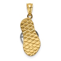 14K Yellow and Rose Gold Pendant with White Rhodium Sandal view 4