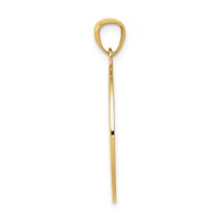 14K Yellow Gold Satin Polished I Would BE Lost Without You Compass Pendant view 3