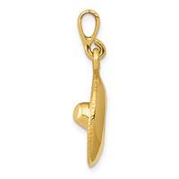 14K 3-D Sombrero Pendant view 2