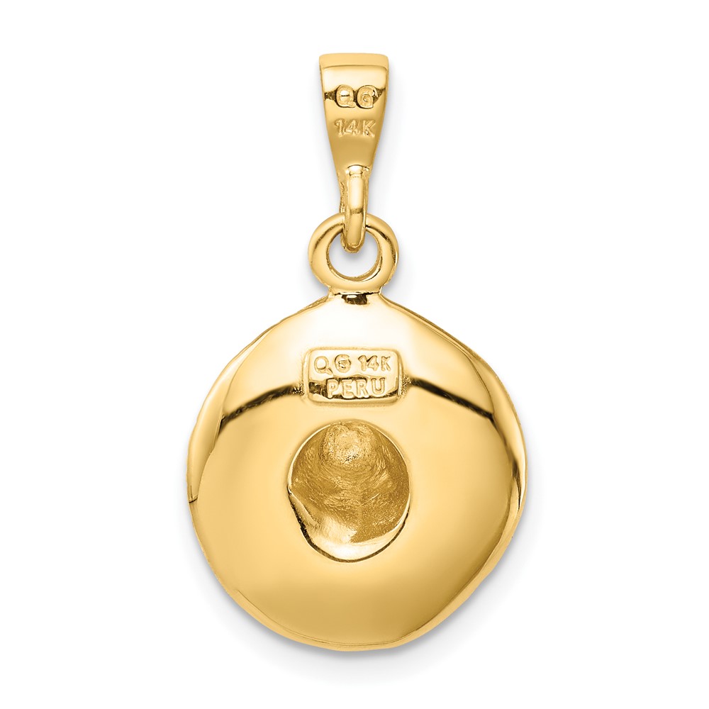 14K  3D Sombrero Pendant (K6115)