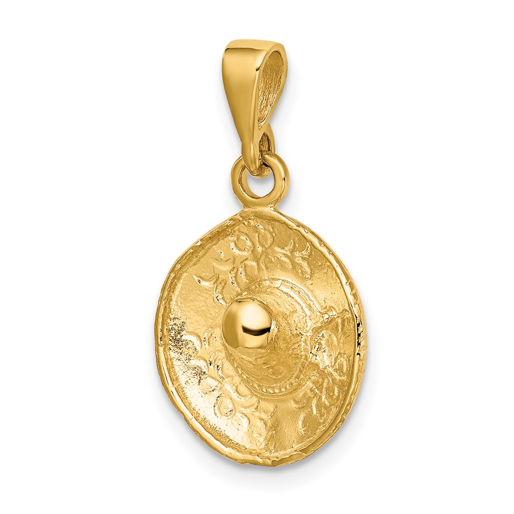 14K  3D Sombrero Pendant (K6115)