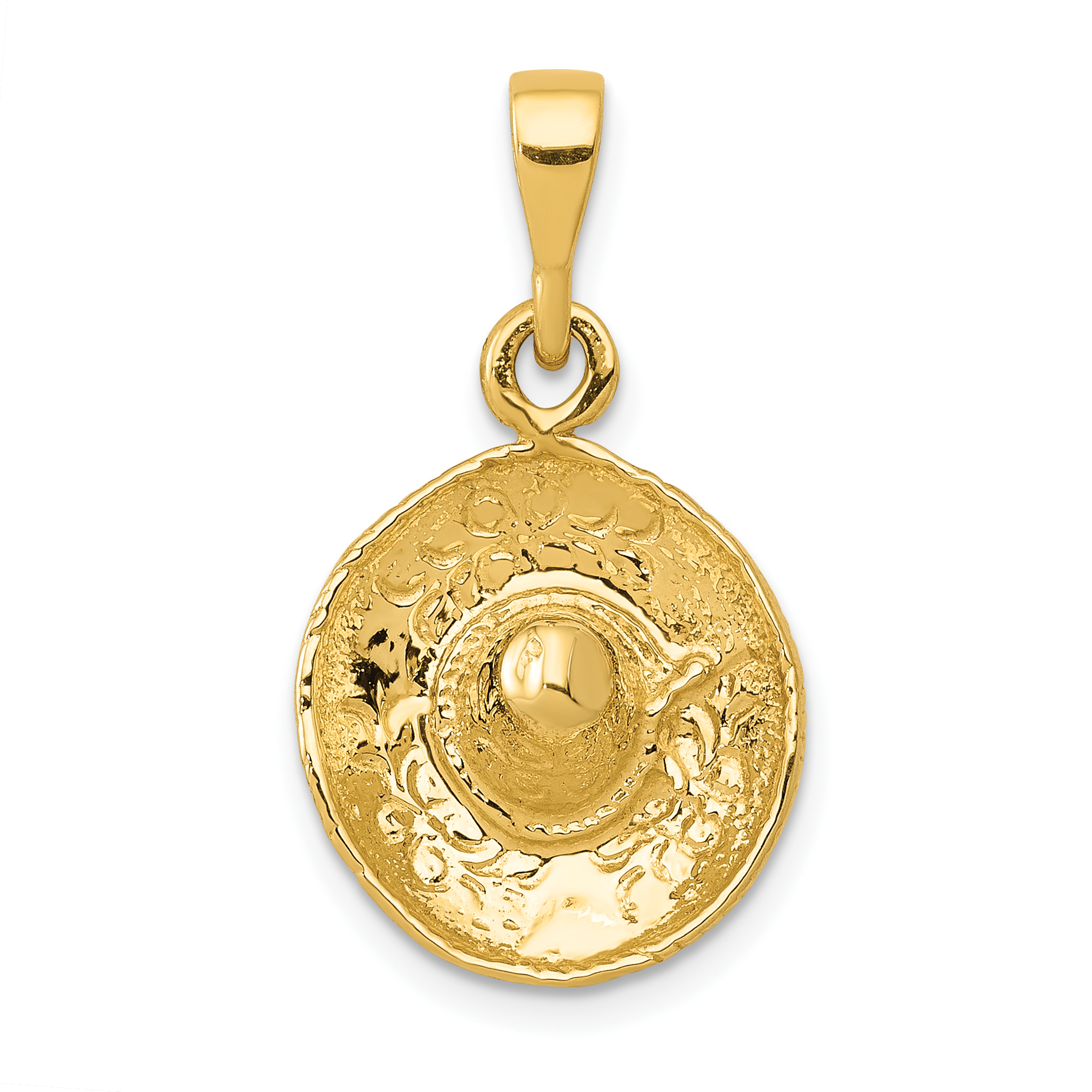 14K  3D Sombrero Pendant (K6115)