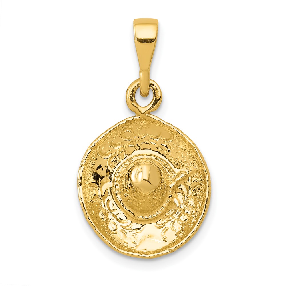 14K  3D Sombrero Pendant (K6115)