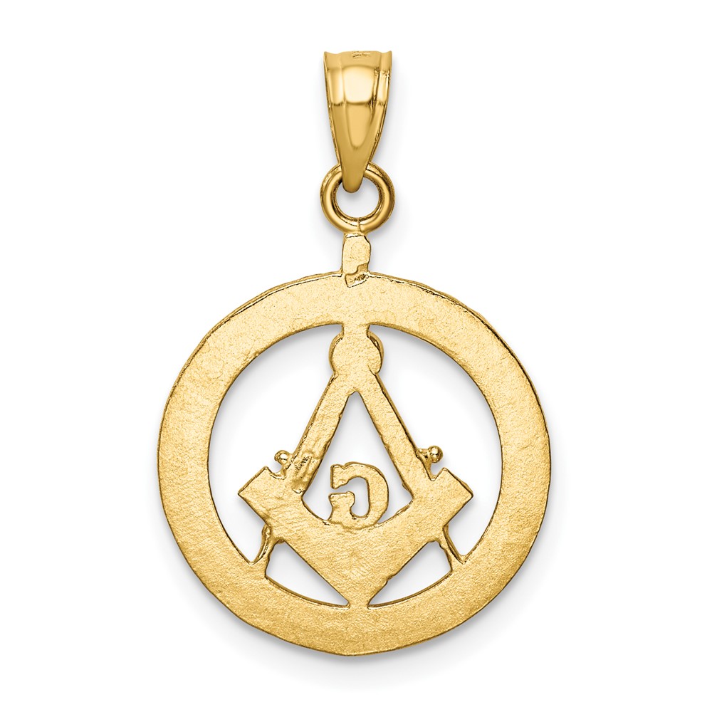 14k Polished and Diamond-cut Masonic Symbol Pendant (K6116)