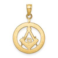 14K Yellow Gold Polished and Diamond-cut Masonic Symbol Pendant view 3