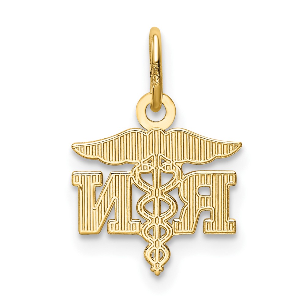 14k Diamond-cut Polished RN Nurse Pendant (K6117)