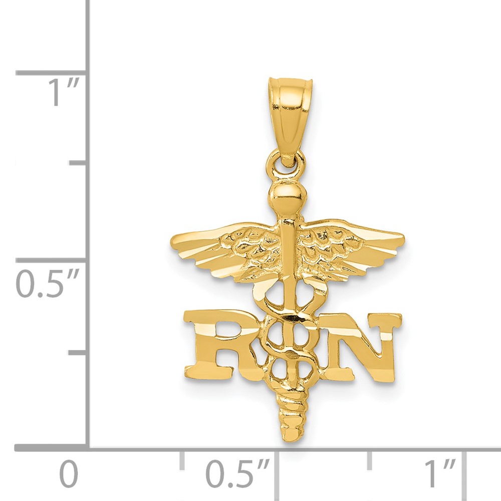 14k Diamond-cut RN Pendant (K6118)
