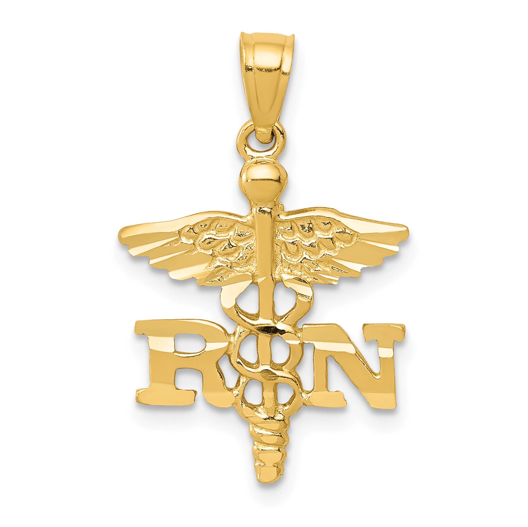 14k Diamond-cut RN Pendant (K6118)