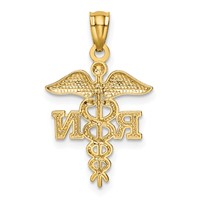 14K Diamond-cut Polished RN Registered Nurse Pendant view 3