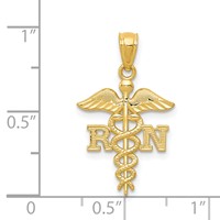 14K Diamond-cut Polished RN Registered Nurse Pendant view 4