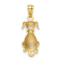 14K Polished Sitting Dog Back Pendant view 3