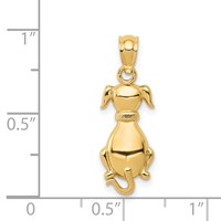 14K Polished Sitting Dog Back Pendant view 4