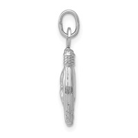 14K White Gold 3-D Rock on Sign Charm view 2
