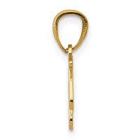 14K Yellow Gold Polished Music Notes and Treble Clef Pendant view 2