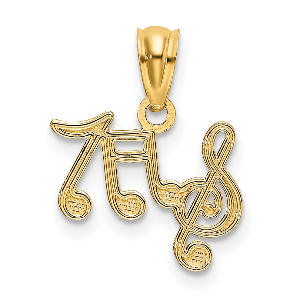 14k Polished Music Notes Pendant (K6135)
