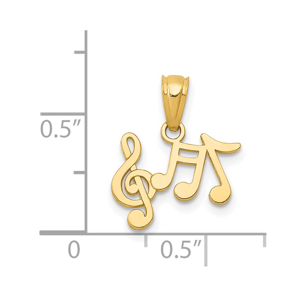 14k Polished Music Notes Pendant (K6135)