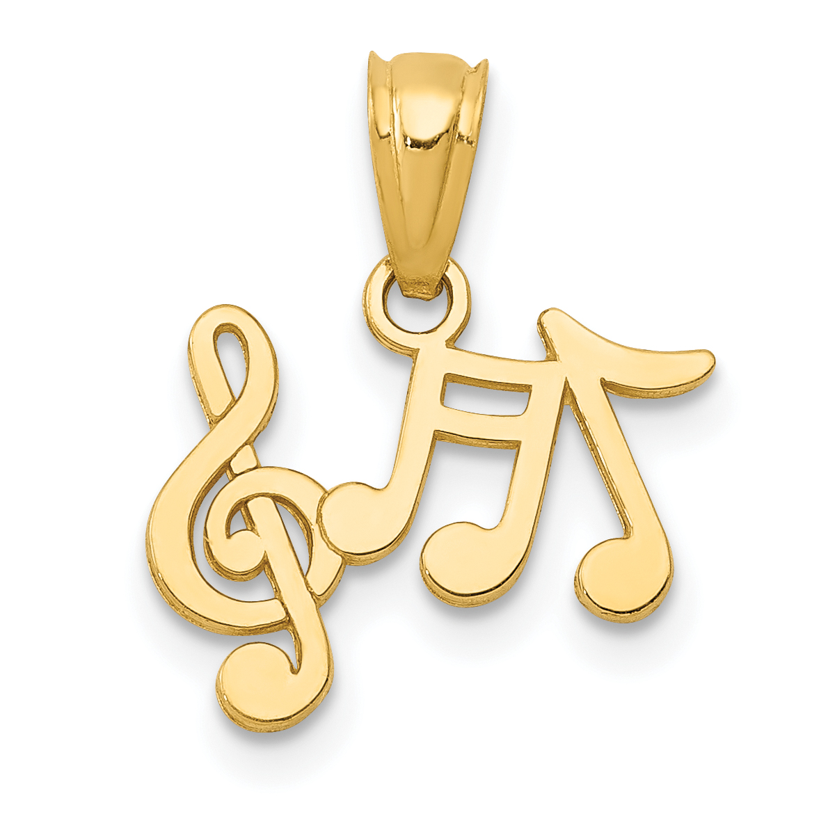 14k Polished Music Notes Pendant (K6135)