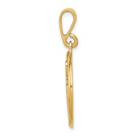 14K Yellow Gold Polished Musical Notes and Treble Clef Pendant view 2