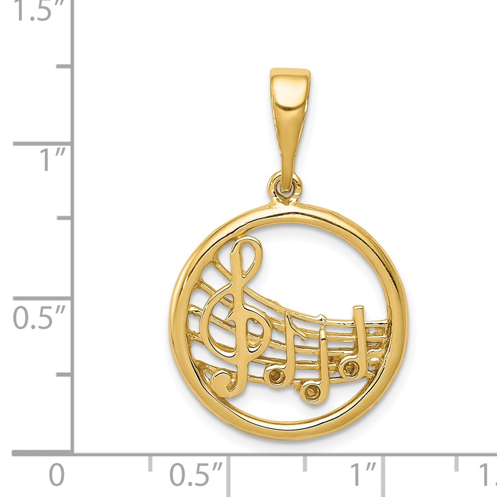 14k Gold Polished Musical Notes Pendant (K6136)