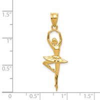 14K Polished Large Ballerina Pendant view 4