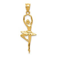 14K Polished Large Ballerina Pendant view 1