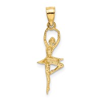 14K Yellow Gold Polished Small Ballerina Pendant view 3