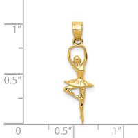 14K Yellow Gold Polished Small Ballerina Pendant view 4