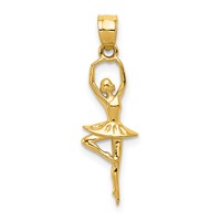 14K Yellow Gold Polished Small Ballerina Pendant view 1