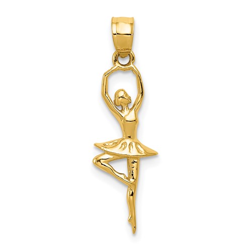 14K Yellow Gold Polished Small Ballerina Pendant