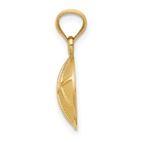 14K Yellow Gold Satin and Polished Basketball Pendant view 2