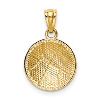 14K Yellow Gold Satin and Polished Basketball Pendant view 3