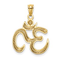 14K Yellow Gold Polished Om Symbol Pendant view 3