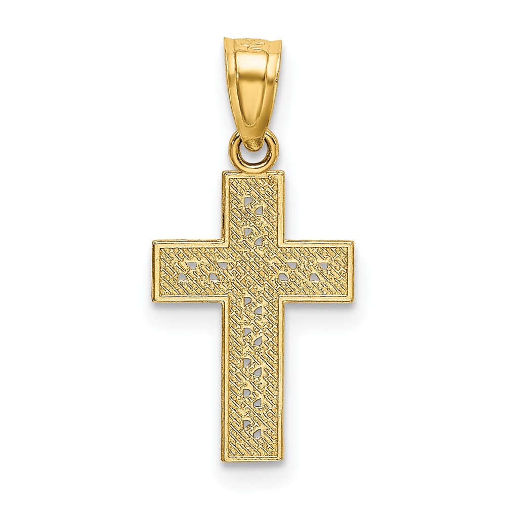 14k Diamond-cut Cross w/X Center Pendant (K6153)