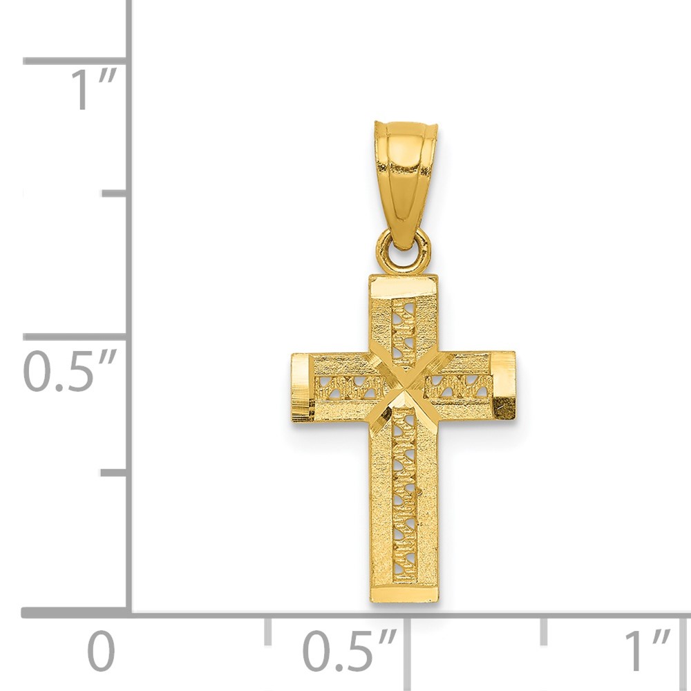 14k Diamond-cut Cross w/X Center Pendant (K6153)