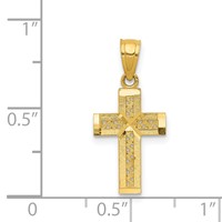 14K Yellow Gold Diamond-cut Pendant with -x- Center Cross view 4