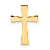 14K Polished Cross Chain Slide W Textured Back view 1