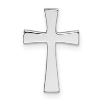 14K White Gold Polished Cross Chain Slide with Textured Back view 3