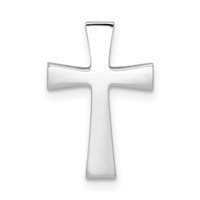 14K White Gold Polished Cross Chain Slide with Textured Back view 1