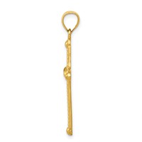 14K Yellow Gold Polished Braided Cross Pendant view 2