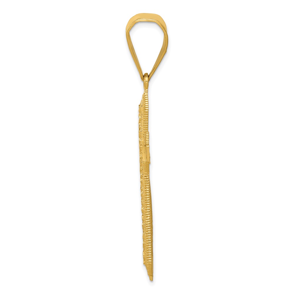 14k Diamond-cut Center Cross Pendant (K6162)