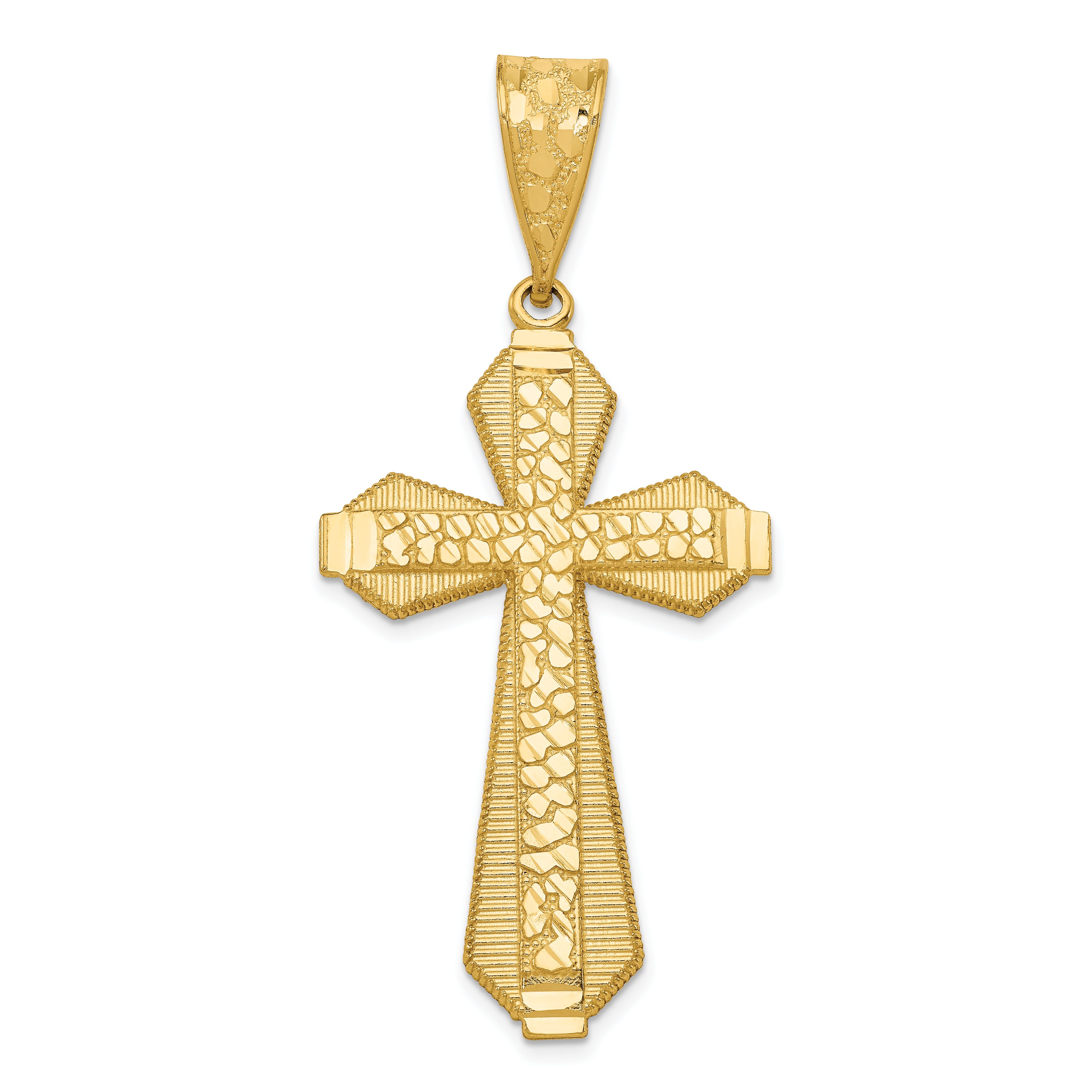14k Diamond-cut Center Cross Pendant (K6162)