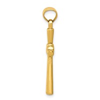 14K Yellow Gold Hollow -x- Center Cross Pendant view 2